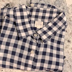 J Crew navy and white shirt